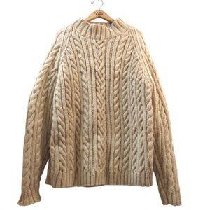 Aran Cable Knit Sweater Knitted by Mom